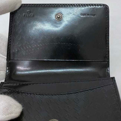 Fendi Card Case Ec-22688 Black Micro Zucca 7M0040 Business Holder Patent Leather 000Xh3 F0Xb8 Fendi