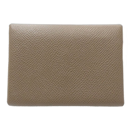 Hermes Hermes Wallet/Coin Case B956016 Calvi Duo B Stamped Epsom Leather Etoupe 181206