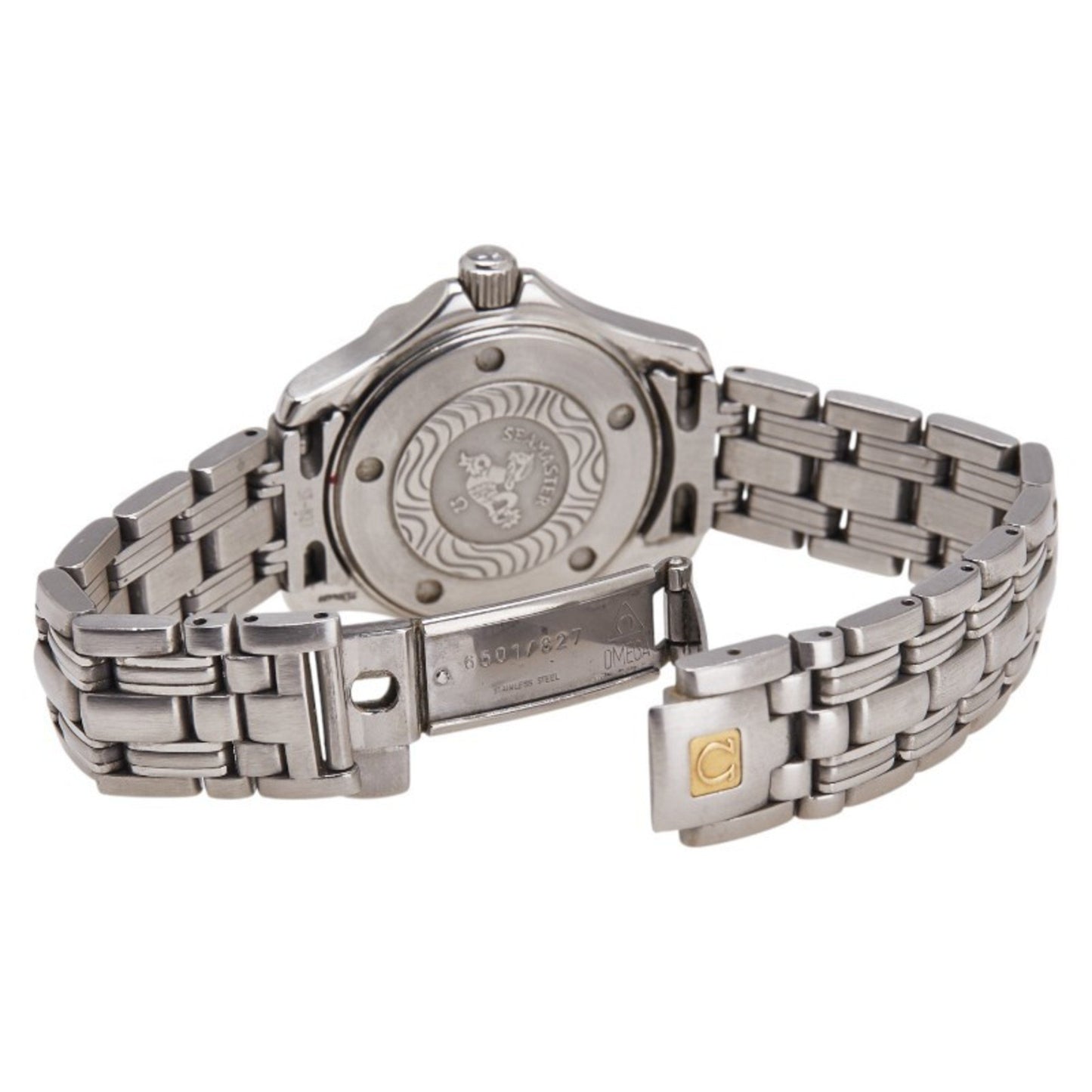 Omega Seamaster Guilloched Quartz Watch With Navy Dial And Stainless Steel