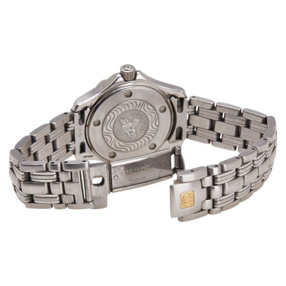 Omega Seamaster Guilloched Quartz Watch With Navy Dial And Stainless Steel