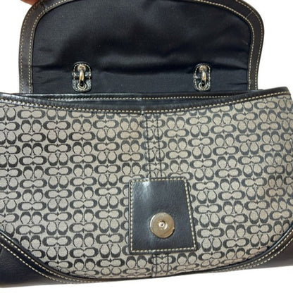 Coach Soho Mini Signature Handbag 7078 Black Leather Canvas Soho Mikunigaoka Store It9Dlg7Ozjg8