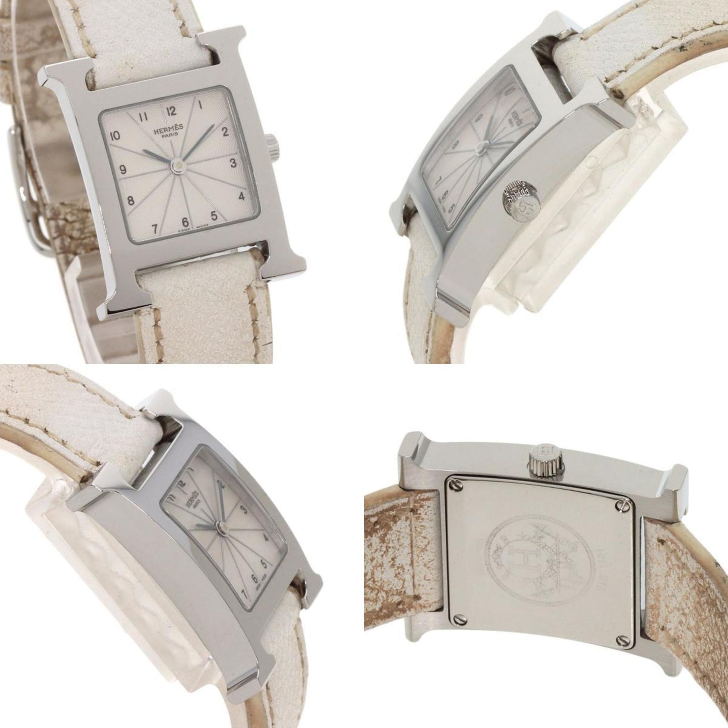 Hermes Hh1.210 H Watch Stainless Steel Leather