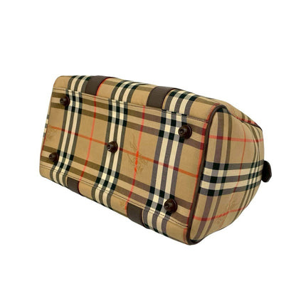 Burberry'S Nova Check Shadow Horse Logo Canvas And Leather Handbag