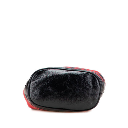 Gucci Shoulder Bag 550620 Red Black Suede Leather