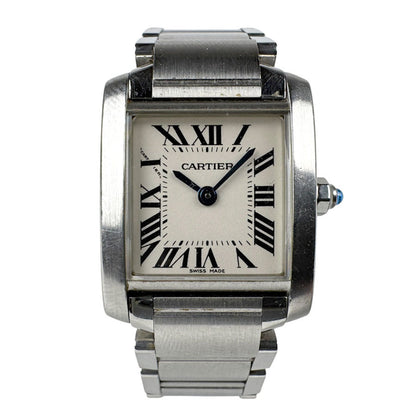 Cartier Watch Tank Francaise Sm Stainless Steel Silver X White