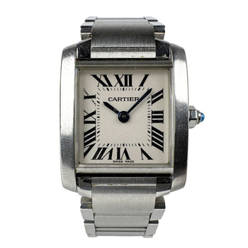 Cartier Watch Tank Francaise Sm Stainless Steel Silver X White