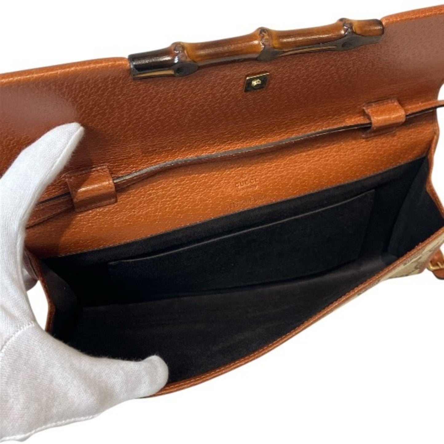 Gucci Bamboo 117594 Gg Canvas Shoulder Bag