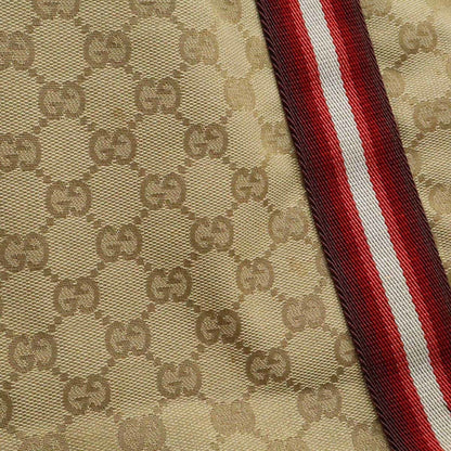 Gucci Gucci Gg Canvas Sherry Line Tote Bag Large Shoulder Beige Red Multicolor 189669