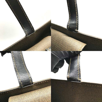 Fendi 1925 Roma Italy Tote Bag Brown Black Leather