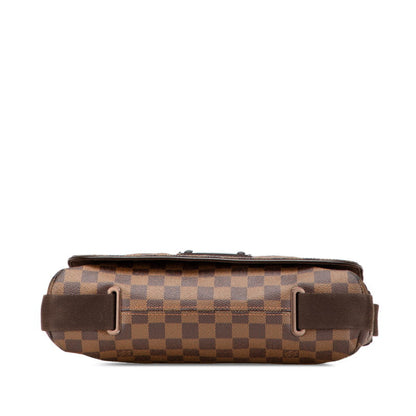 Louis Vuitton Damier Brooklyn Mm Crossbody Shoulder Bag N51211 Brown Leather