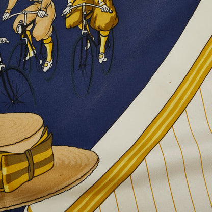 Hermes Herms Carr 90 Les Becanes Bicycle Scarf