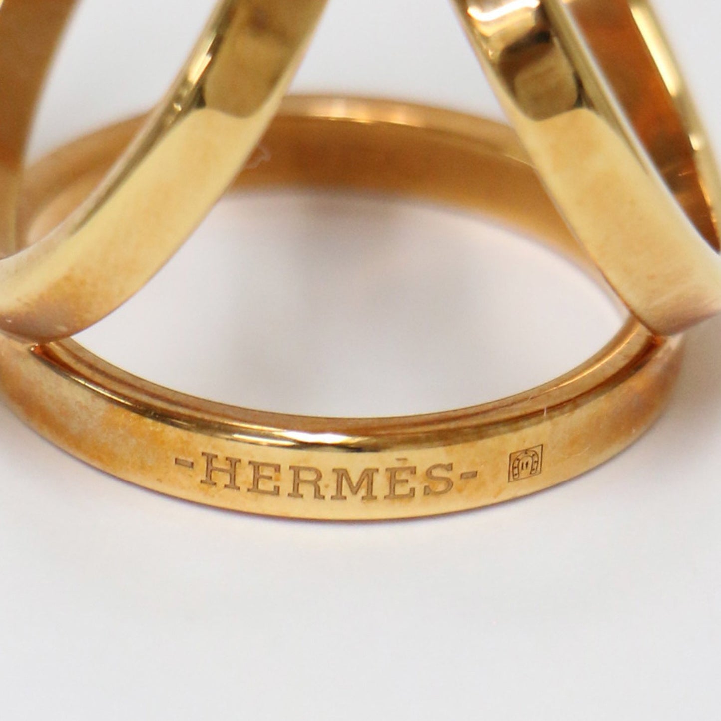 Hermes Hermes Scarf Ring 90 Trio Clasp Gold