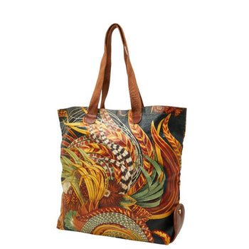 Salvatore Ferragamo Botanical Folding Tote Bag In Multicolored Leather