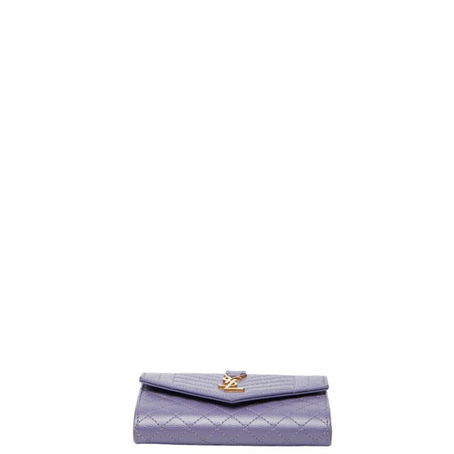 Saint Laurent Ysl Envelope Business Card Case 651026 Purple Leather