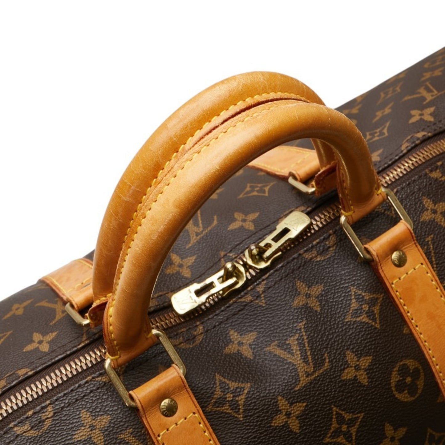 Louis Vuitton Monogram Keepall 55 Boston Bag/Travel Bag M41424 Brown Leather