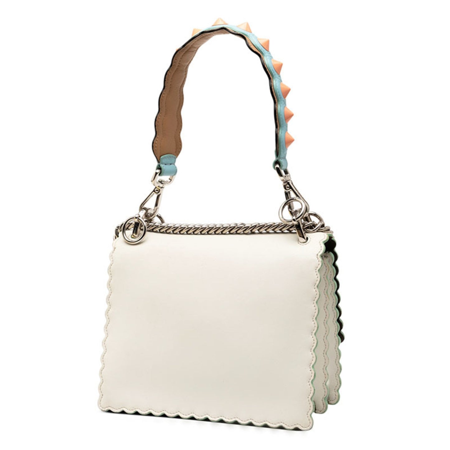 Fendi Mini Canai Handbag/Shoulder Bag 2Way 8M0381 White Leather