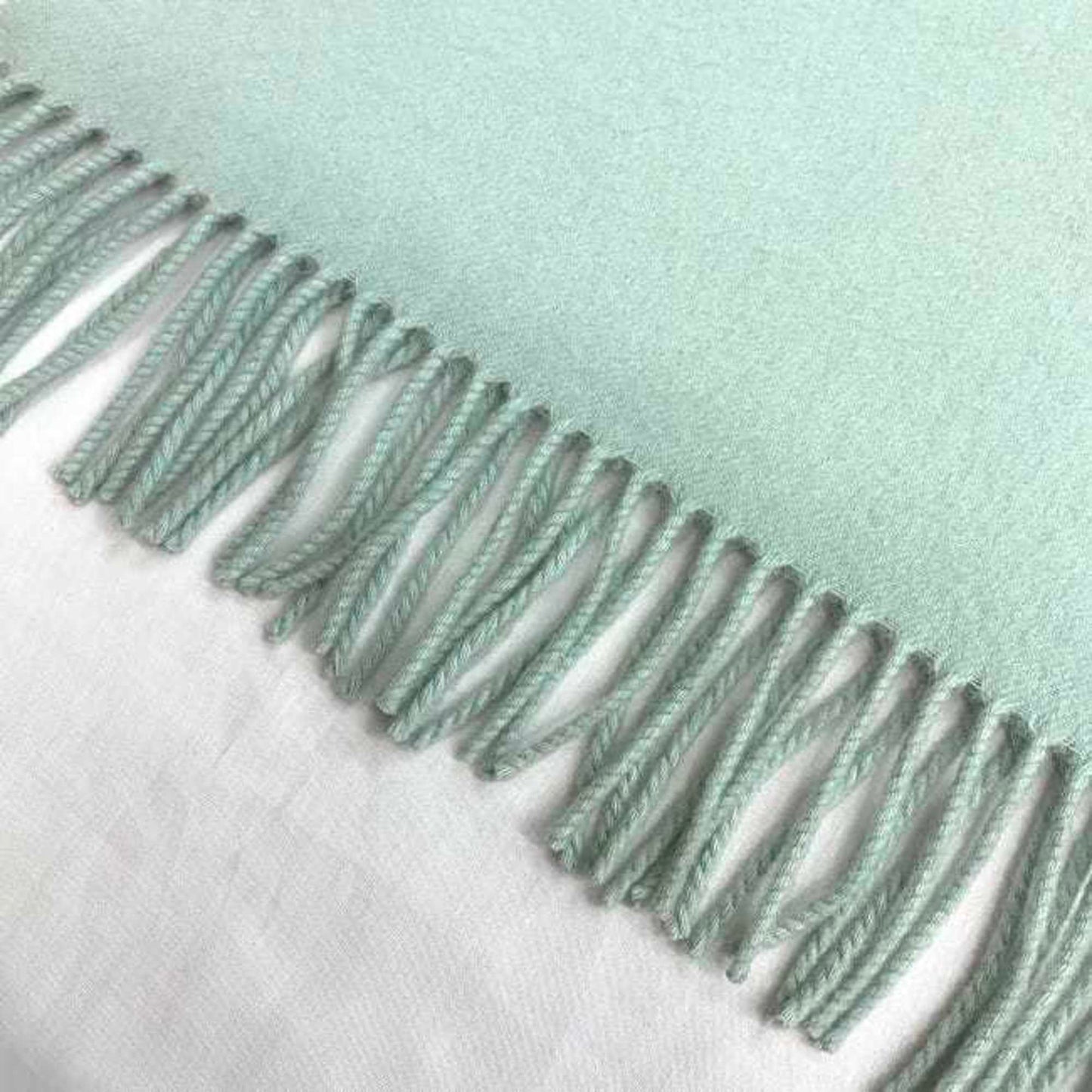 Hermes Large Muffler Light Blue Cashmere 100% Hermes Long Embroidery