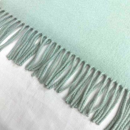 Hermes Large Muffler Light Blue Cashmere 100% Hermes Long Embroidery