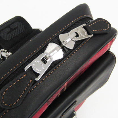 Coach Track Pack With Tartan Plaid Print Cc029 Men'S Leather