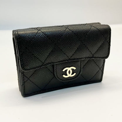 Calfskin Chanel Wallet (Tri-Fold) Grained