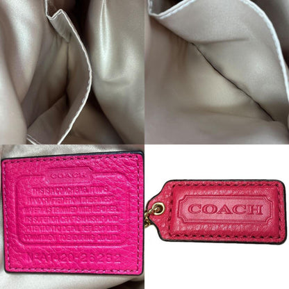 Coach Tote Bag 26282 Canvas Leather Pink Beige