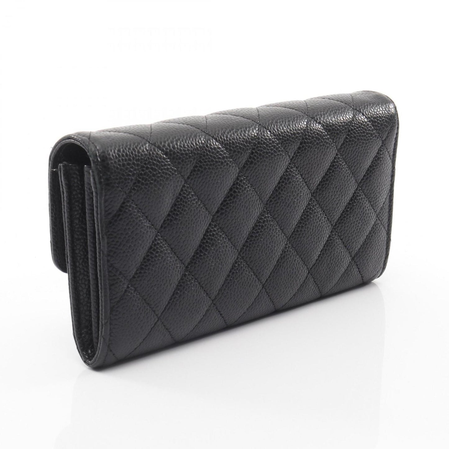 Chanel Matelasse Bifold Long Wallet In Grained Calfskin Leather