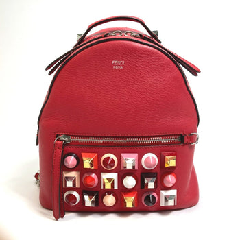 Fendi 8Bz038 Valentine Limited Color Studs Backpack Backpack Red Red