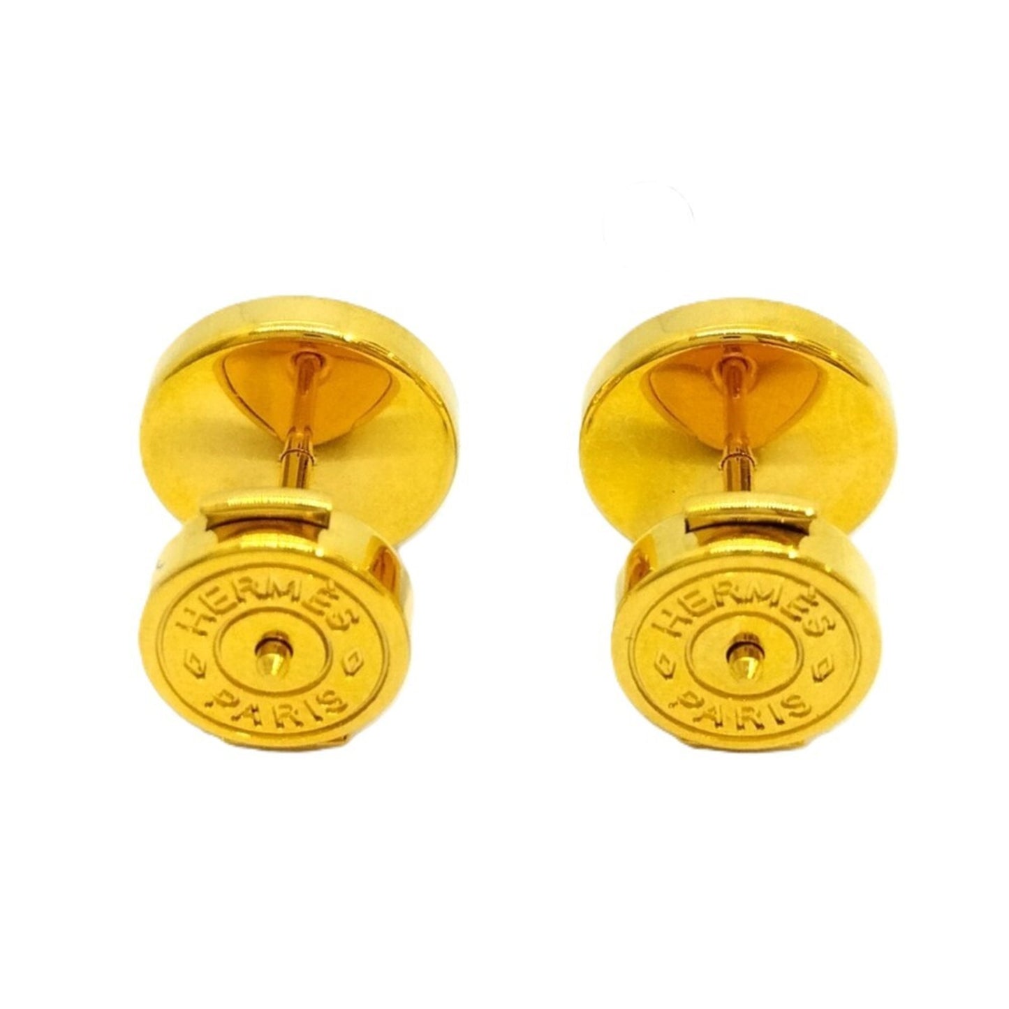 Hermes Herms Eclipse Enamel Earrings In Gold