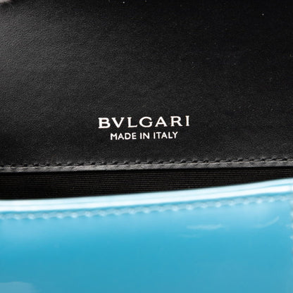 Bvlgari Serpenti Forever Chain Shoulder Bag In Blue Leather