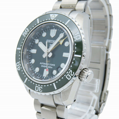 Like New Seiko Prospex Mechanical Divers Gmt Sbej009 / 6R54-00D0 Automatic Watch Ss Green Dial