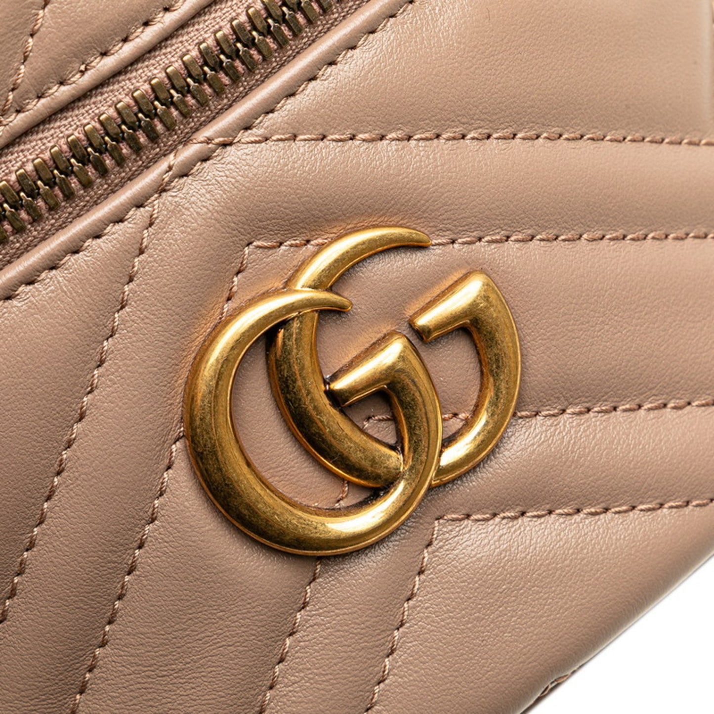 Gucci Gg Marmont Vanity Backpack 598594 Pink Beige Leather