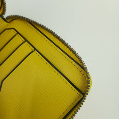 Valextra Zip-Around Card Holder V8L34 In Yellow Grained Calfskin For Men And Women