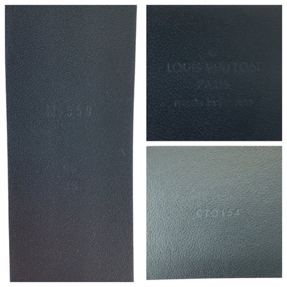 Louis Vuitton 95Cm/38 Inch Black Leather Belt With Silver Hardware