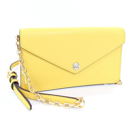 Michael Kors Shoulder Bag Jet Set Pocket Emblem Crossbody 35S3Gtvc5L Yellow Leather Pochette Chain