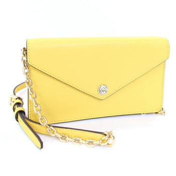 Michael Kors Shoulder Bag Jet Set Pocket Emblem Crossbody 35S3Gtvc5L Yellow Leather Pochette Chain