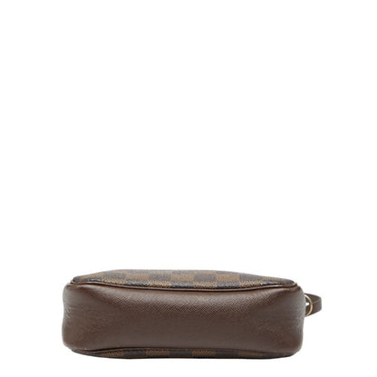 Louis Vuitton Damier Truss Makeup Accessory Pouch Shoulder Bag N51982 Brown Leather