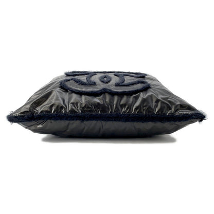 Chanel Chain Tote Bag Coco Mark Nylon Fur Chanel Black