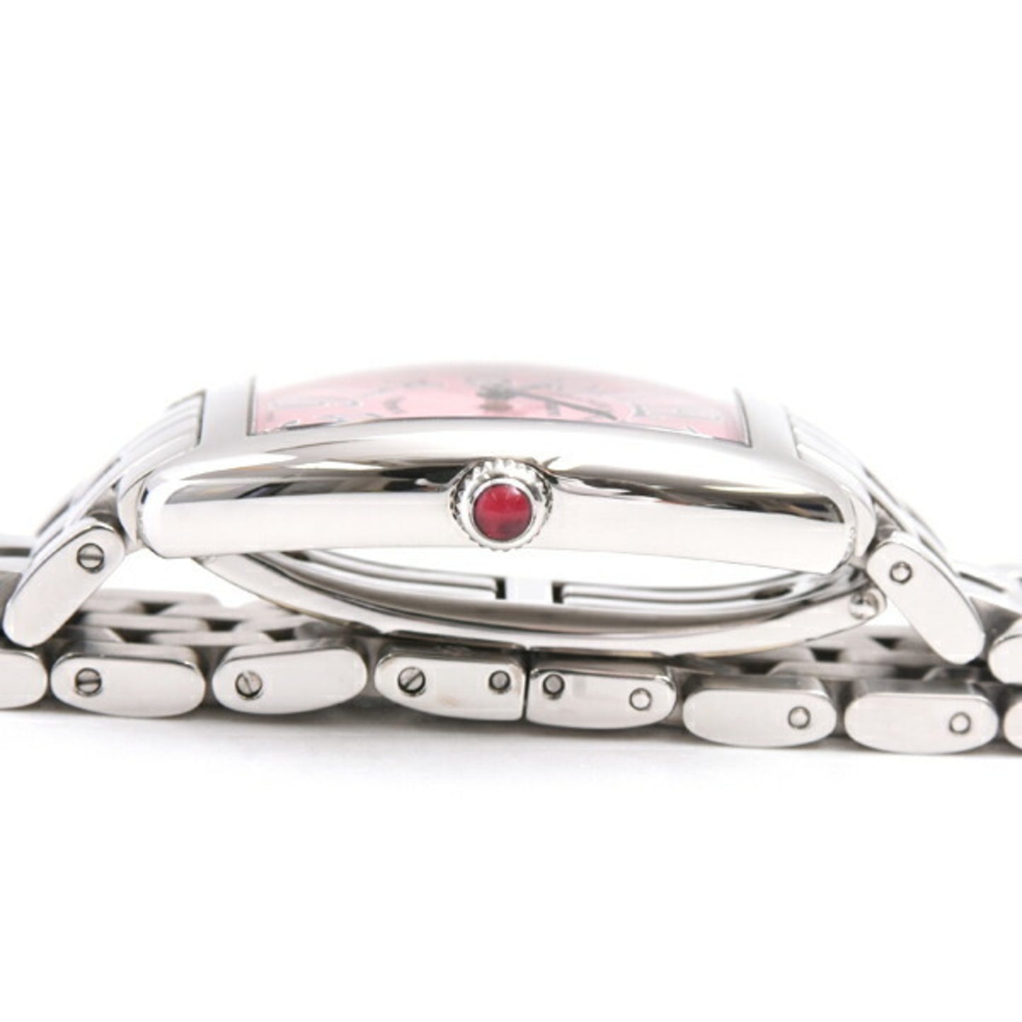 Franck Muller Women'S Tonneau Curvex Battery-Operated Watch With Pink Guilloche Design