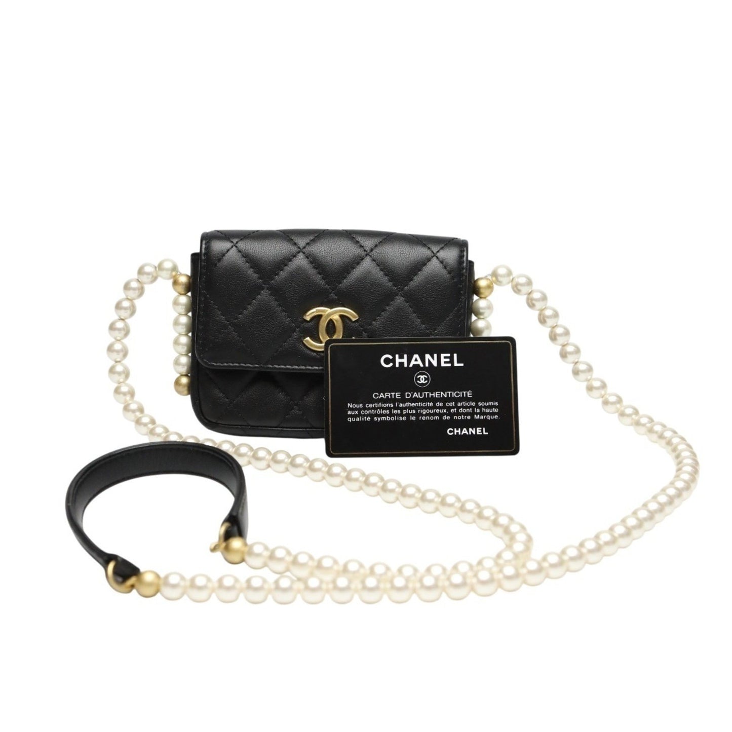 Chanel Mini Matelasse Shoulder Bag In Black Lambskin