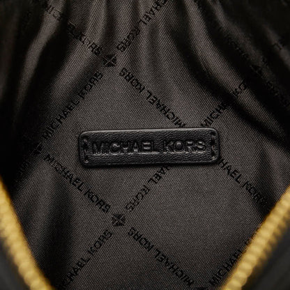 Michael Kors Dover Small Half Moon Shoulder Bag Black Leather