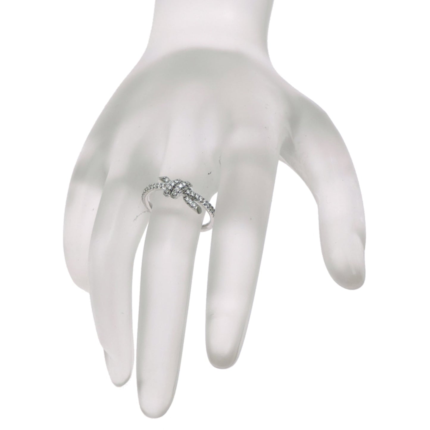 Tiffany Knot Diamond Women'S Ring In 750 White Gold