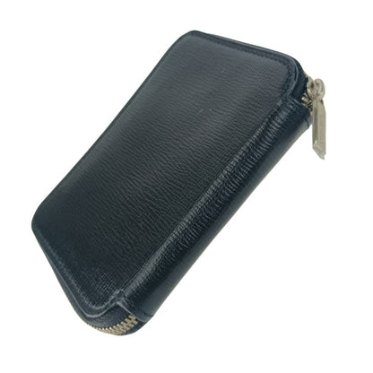 Valextra Zip-Around Card Holder V8L34 In Black Grained Calfskin For Men And Women