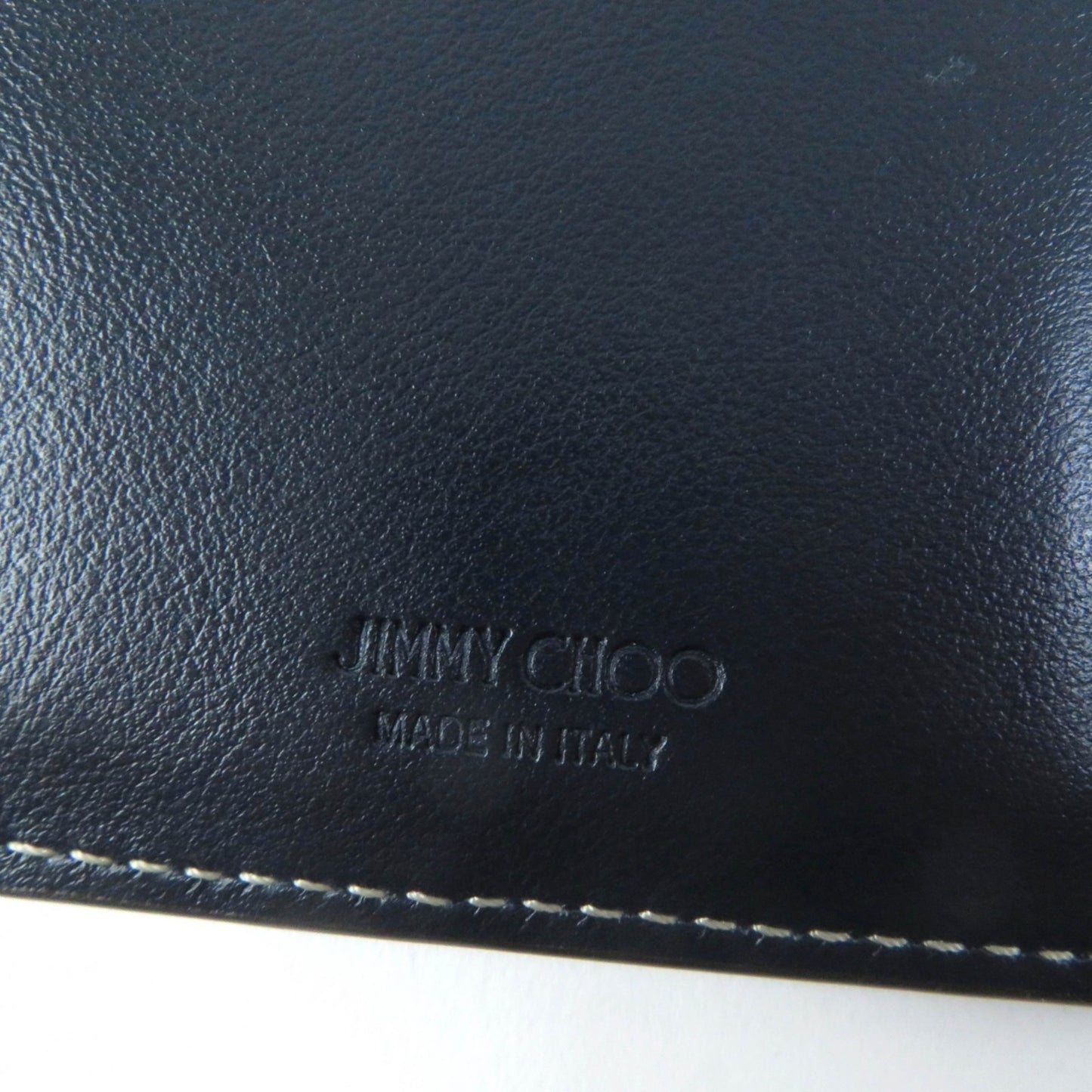 Jimmy Choo Casey Jc Monogram Denim Leather Wallet/Coin Case