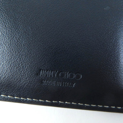 Jimmy Choo Casey Jc Monogram Denim Leather Wallet/Coin Case