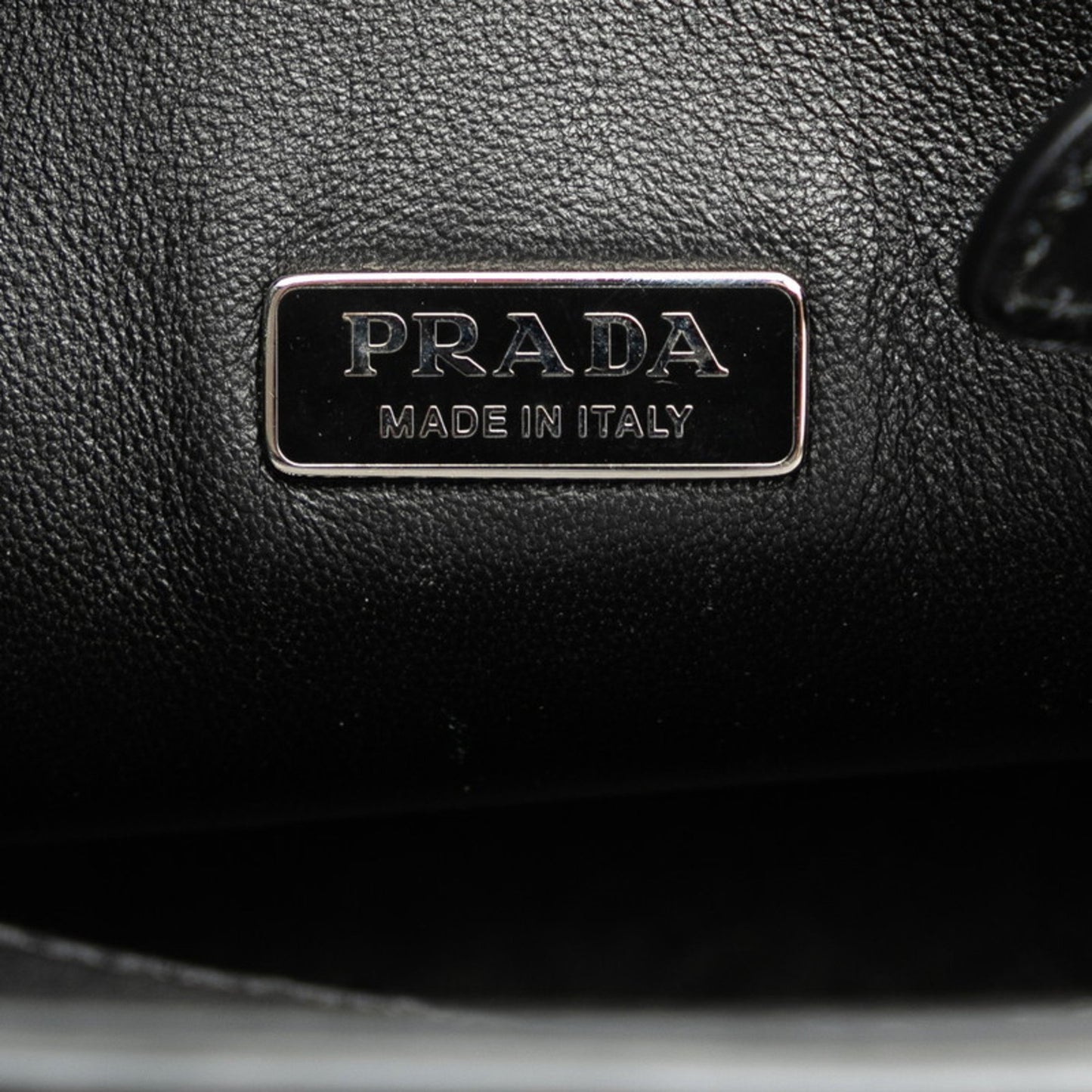Prada Ouverture Handbag Shoulder Bag 1Be015 White Black Leather