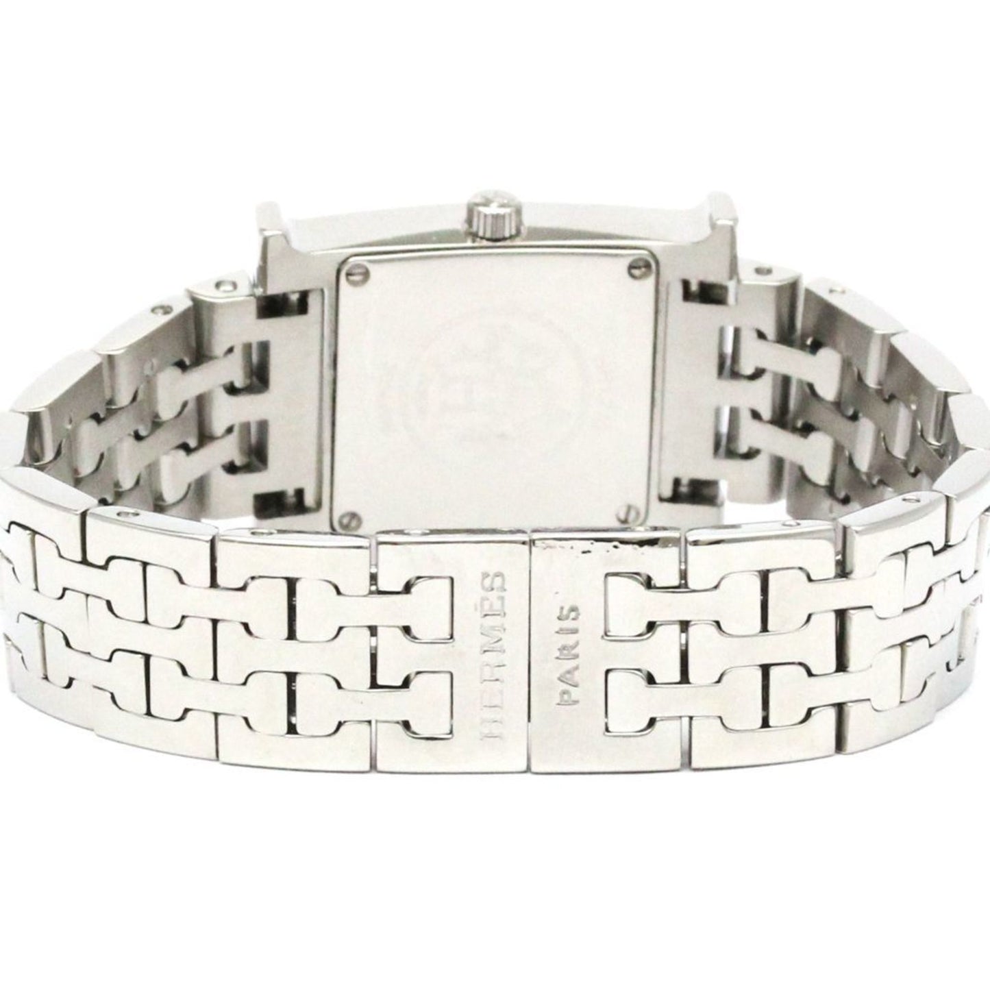 Hermes H Watch Diamond Mop Dial Steel Quartz Watch Hh1.210 Polished
