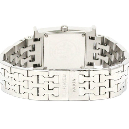 Hermes H Watch Diamond Mop Dial Steel Quartz Watch Hh1.210 Polished