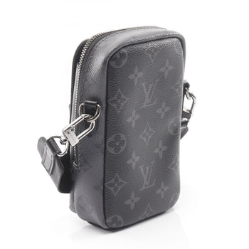 Louis Vuitton Monogram Eclipse Reverse Double Phone Pouch Shoulder Bag In Coated Canvas And Leather