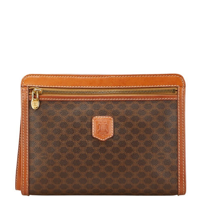 Celine Macadam Clutch Bag/Second Bag In Brown Leather