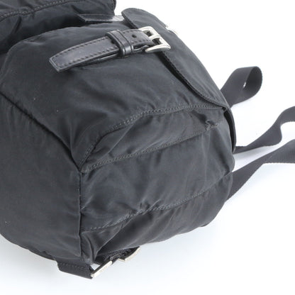 Prada Tessuto Nylon Triangle Logo Leather Backpack